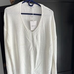 Miracle White V-Neck Women's Sweater